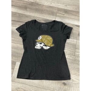 Metal Mulisha Womens Skull Helmet Graphic T-Shirt Charcoal Grey Size L‎ Large